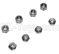 HSP 94188 spare parts-122048（02102)-01 Upgrades M3 Aluminum Alloy Locknuts(8pcs)-Silver,Upgrade HSP 94188 RC Car Truck Parts,Upgrade HSP 1:10 RC Truck Spare parts Accessories,HSP 94188 Upgrade Parts